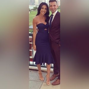 Blue midi dress wedding guest